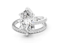 Marquise Asymmetric Crossover Pave Ring - White Gold