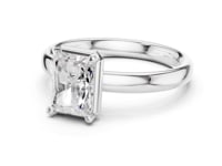Radiant Compass Point Solitaire Engagement Ring - White Gold