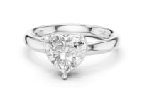 Heart Compass Point Solitaire Engagement Ring - White Gold