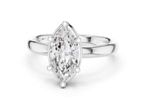 Marquise Compass Point Solitaire Engagement Ring - White Gold