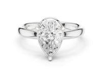 Pear Compass Point Solitaire Engagement Ring - White Gold