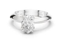 Pear Knife-Edge Solitaire Engagement Ring - White Gold