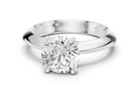 Round Knife-Edge Solitaire Engagement Ring - White Gold