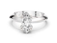Marquise Knife-Edge Solitaire Engagement Ring - White Gold