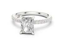 Radiant Tulip Basket Pave Engagement Ring - White Gold