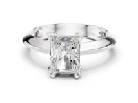 Radiant Knife-Edge Solitaire Engagement Ring - White Gold