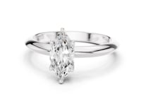 Marquise Petite Solitaire Engagement Ring - White Gold