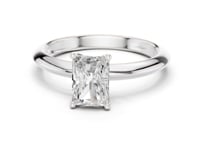 Radiant Petite Solitaire Engagement Ring - White Gold