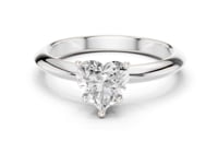 Heart Petite Solitaire Engagement Ring - White Gold
