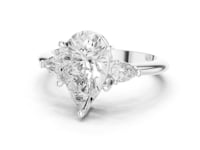 Pear East-West Pear Three Stone Engagement Ring - White Gold