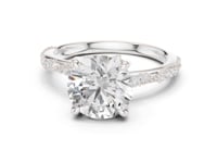 Round Twist Pave Engagement Ring - White Gold