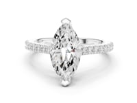 Marquise Cathedral Pave Engagement Ring - White Gold