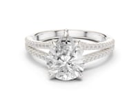 Pear Split Shank Pave Engagement Ring - White Gold