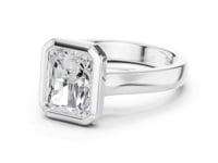 Radiant Bezel Solitaire Engagement Ring - White Gold