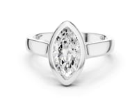 Marquise Bezel Solitaire Engagement Ring - White Gold