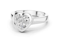 Heart Bezel Solitaire Engagement Ring - White Gold