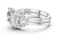 Round Floral Cluster Bridal Set - White Gold