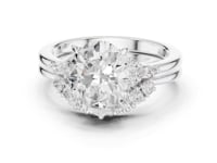Oval Floral Cluster Bridal Set - White Gold