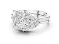Princess Floral Cluster Bridal Set - White Gold