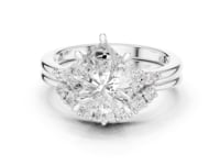 Pear Floral Cluster Bridal Set - White Gold