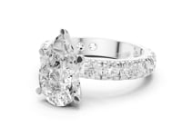 Pear Shared-Prong Accent Engagement Ring - White Gold