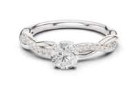 Round Diamond Twisted Vine Engagement Ring - White Gold