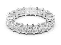 Princess Shared Prong Full Eternity Band - White Gold