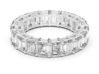 Emerald Shared Prong Full Eternity Band - White Gold