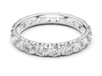 Low-Set Shared-Prong Round Eternity Band - White Gold