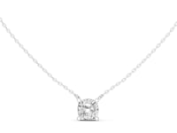 Cushion Floating Solitaire Pendant - White Gold