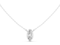 Marquise Bezel Solitaire Pendant - White Gold