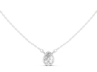 Pear Bezel Solitaire Pendant - White Gold