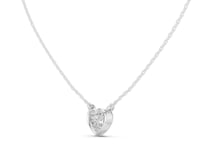 Heart Bezel Solitaire Pendant - White Gold
