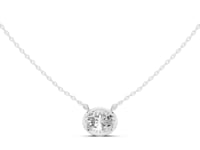 Oval Classic Bezel Solitaire Pendant - White Gold