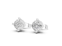 Premier Heart Solitaire Studs - White Gold