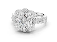 Round Floral Crown Bridal Set - White Gold