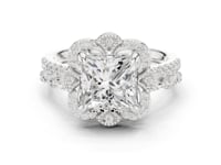 Princess Floral Crown Bridal Set - White Gold