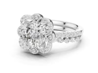 Cushion Floral Crown Bridal Set - White Gold