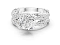 Round Twisted Pave Bridal Set - White Gold