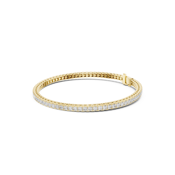 Gold Princess Channel Tennis Bracelet Front View