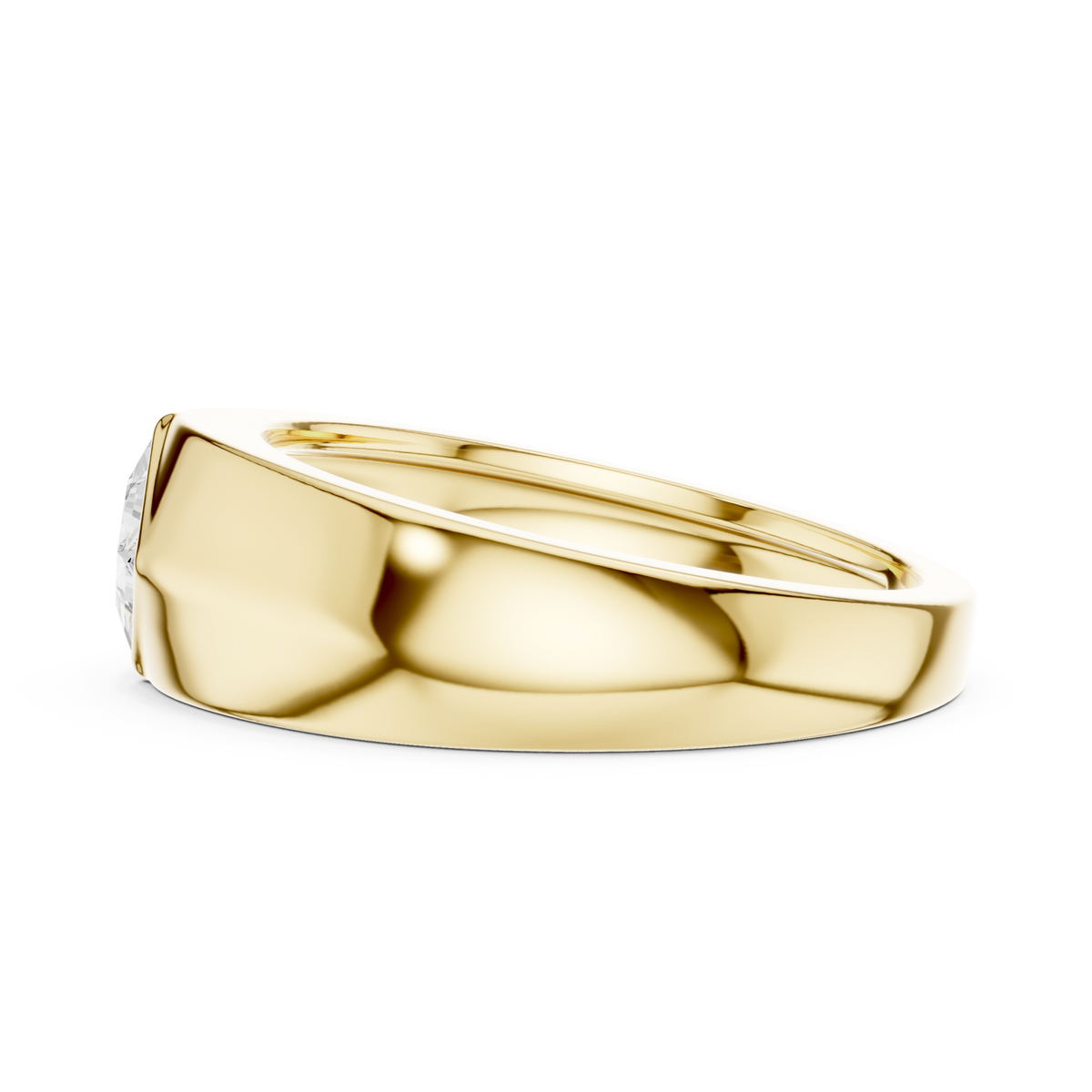  Gold Princess Flush Knife Band Ring for Him Angle View