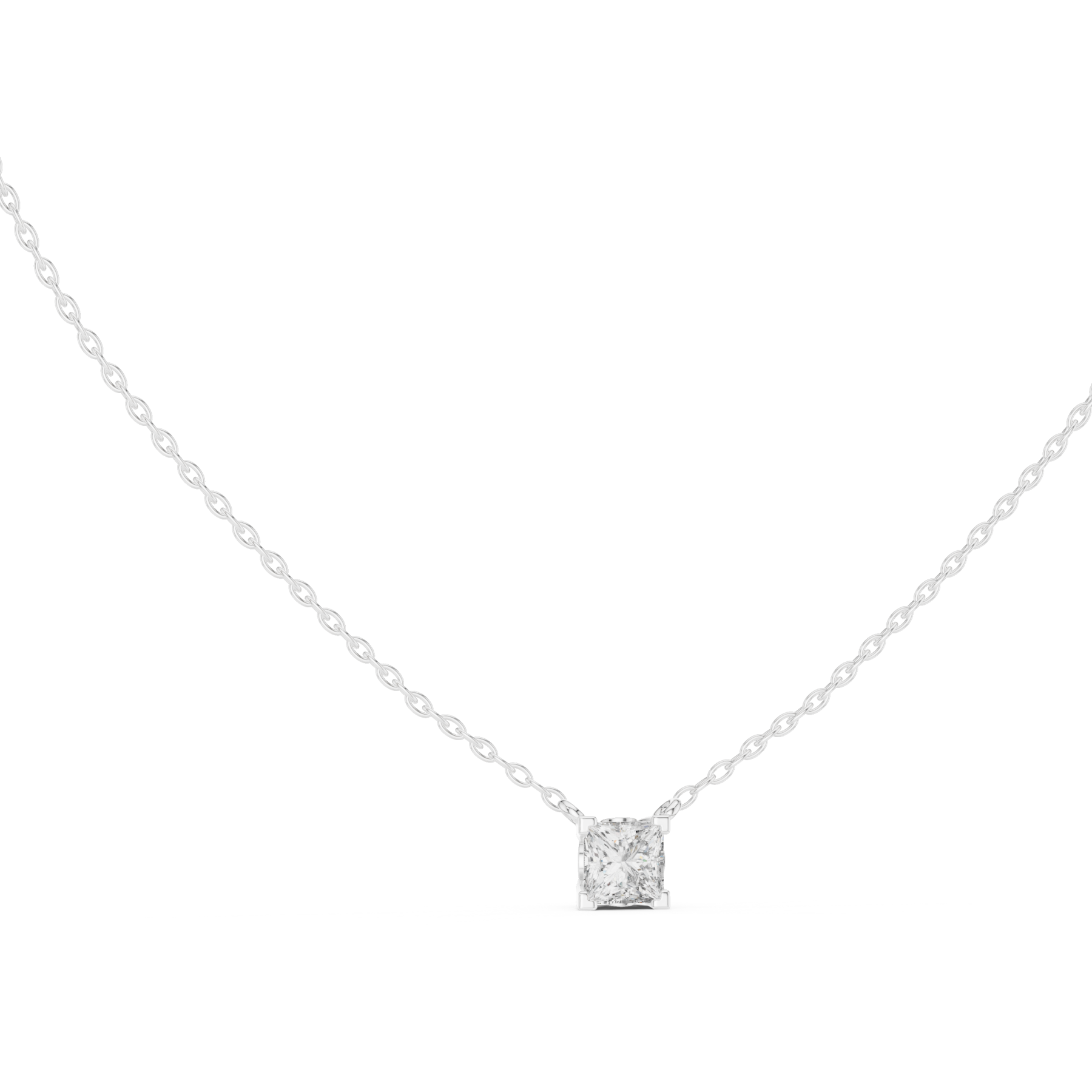 Princess Solitaire Pendant - Medium