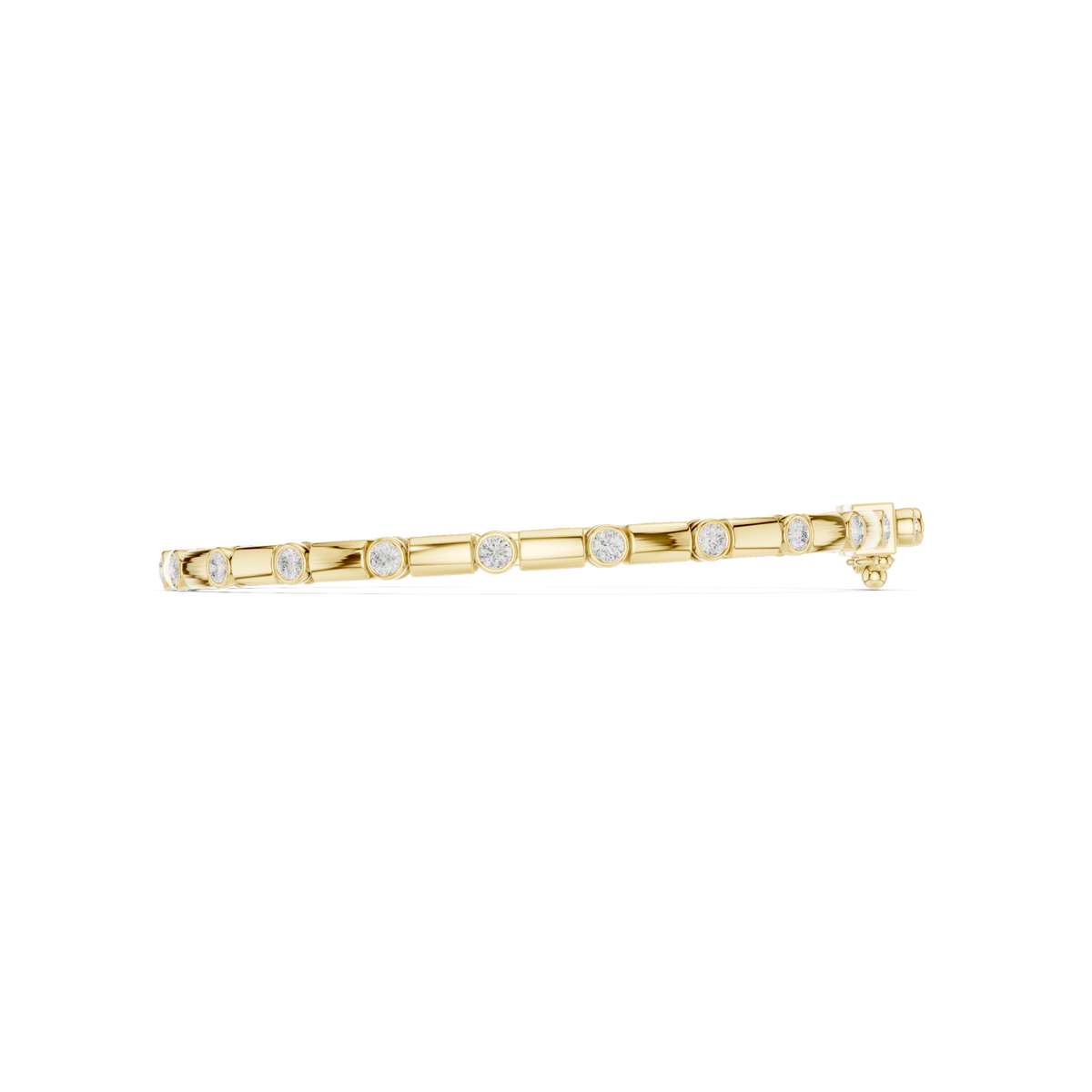 Gold Round Bezel Station Bracelet Angle View