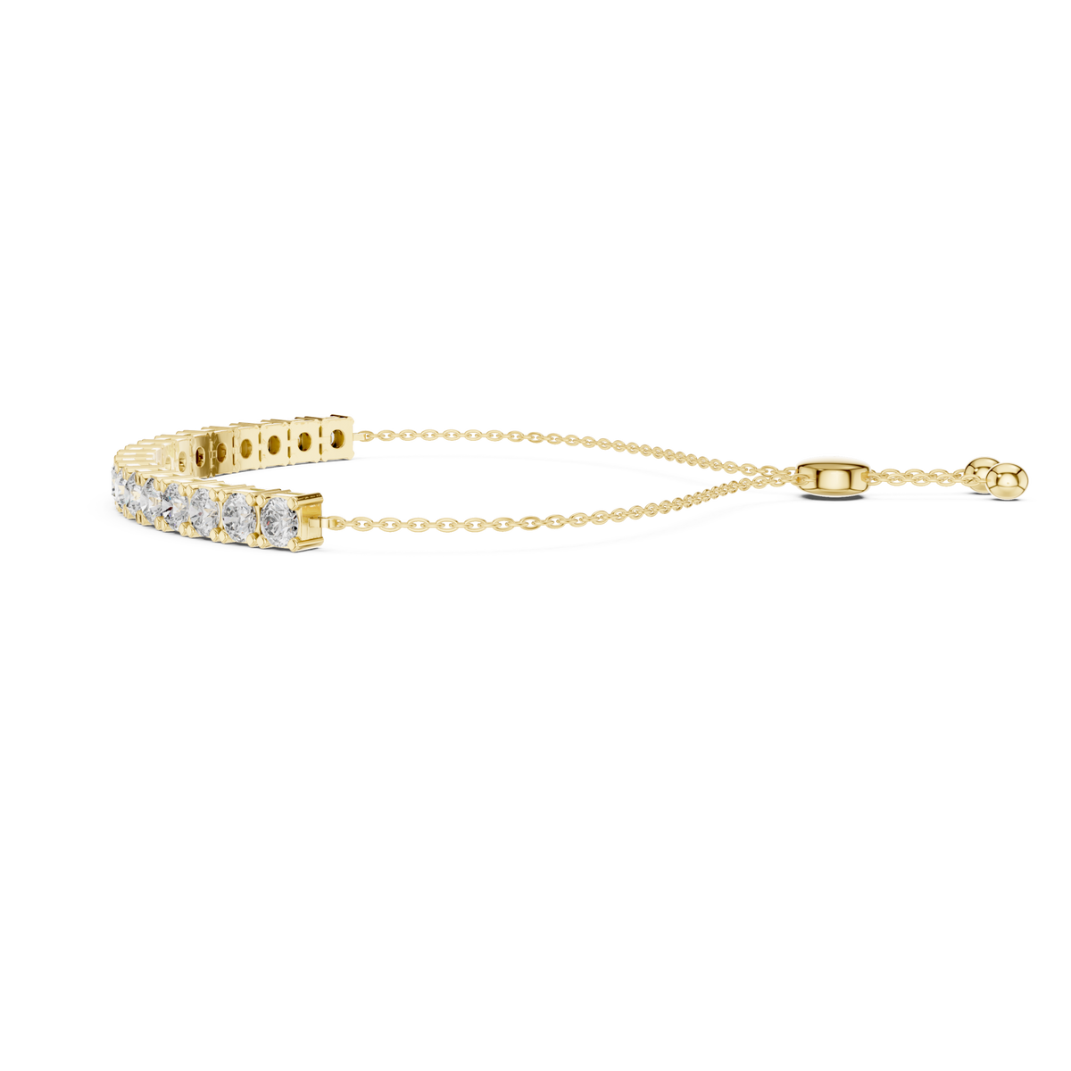  Gold Round Bolo Bracelet Angle View