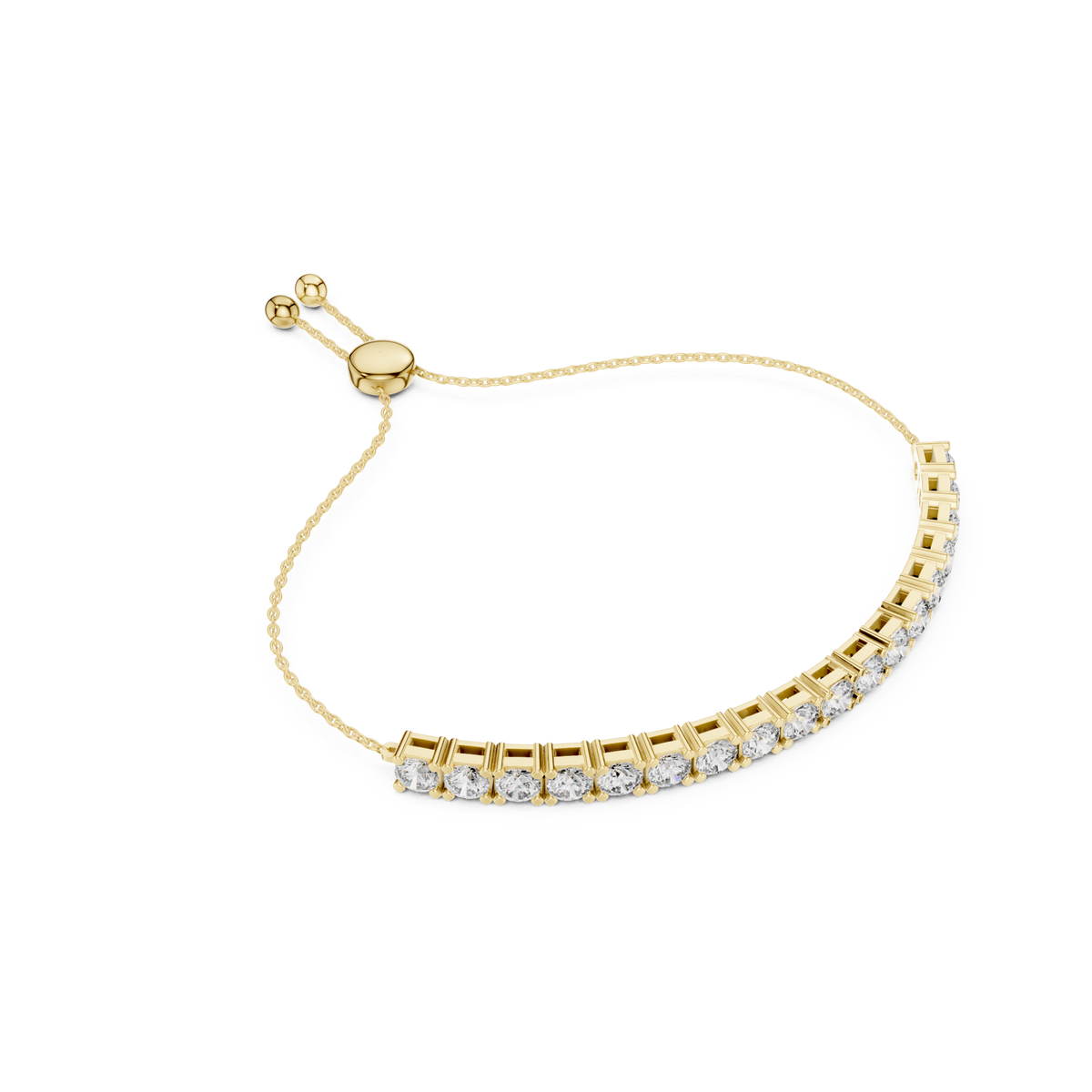  Gold Round Bolo Bracelet Side View