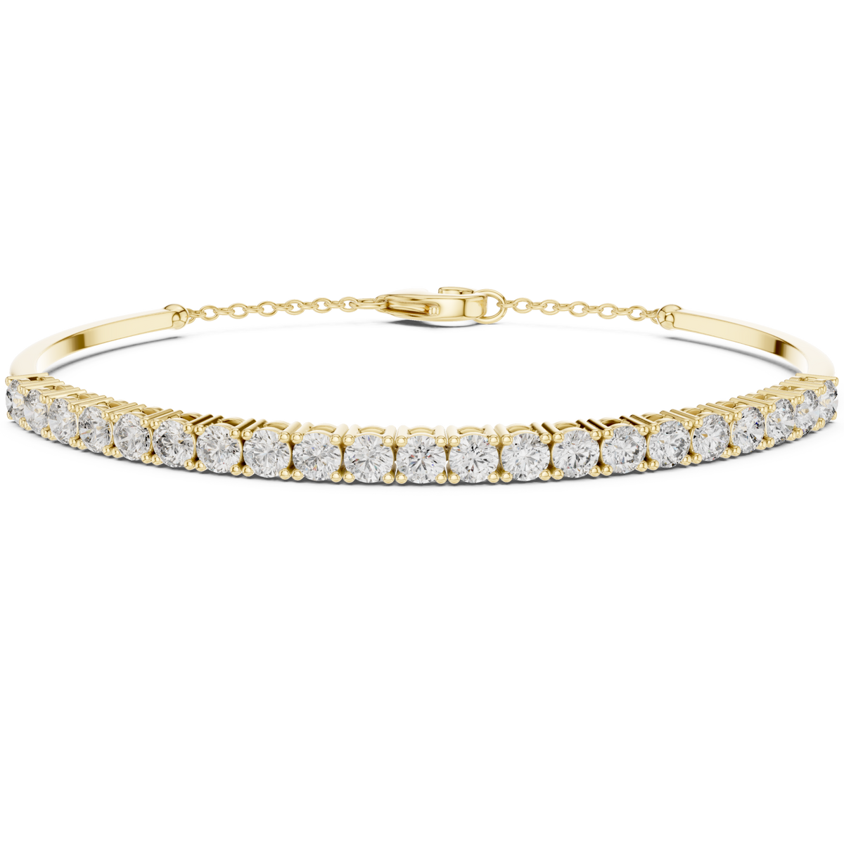  Gold Round Demi Bangle Detail View