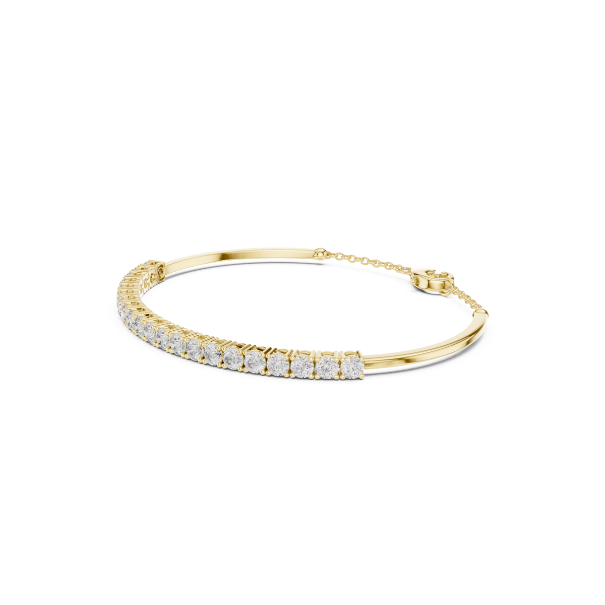 Gold Round Demi Bangle Front View