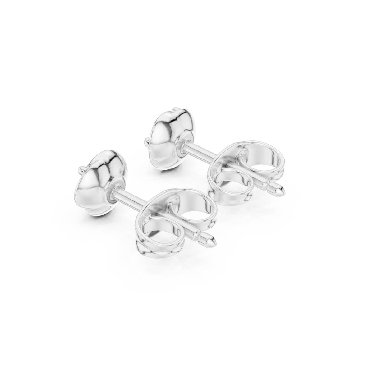  White Gold Round Diamond Four-Prong Studs Angle View