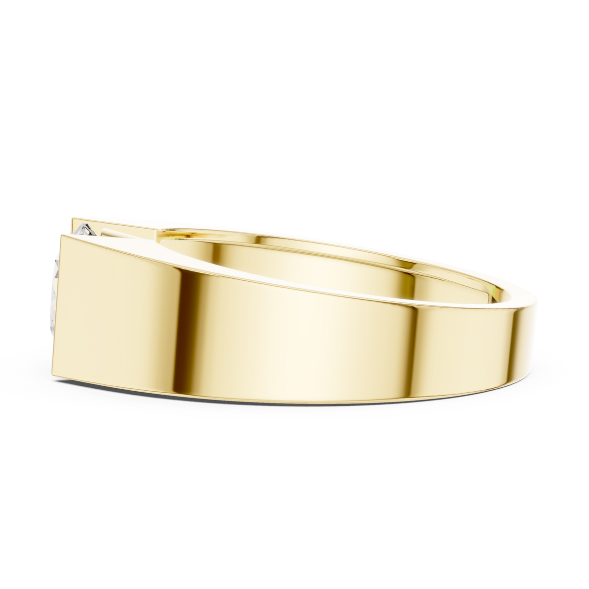  Gold Round Diamond Tension Ring for Him Angle View
