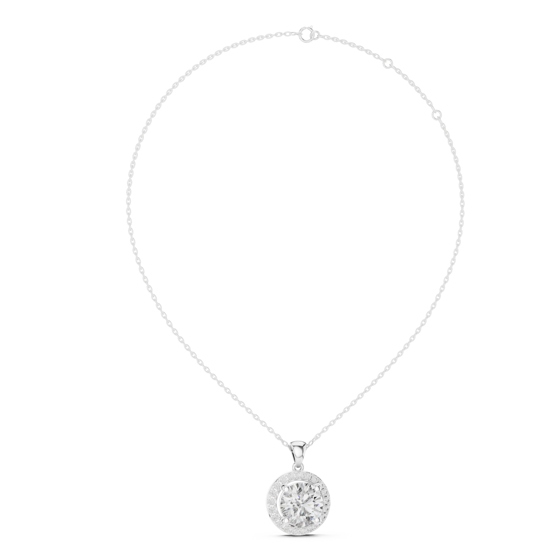 Round Halo Pendant